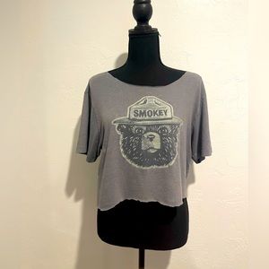 Smokey The Bear Distressed Crop Tee